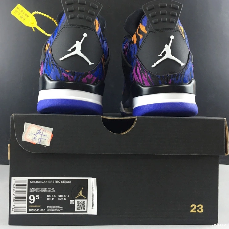 BQ9043-005 4 Rush - Black (GS) Violet Retro Jordan 1102